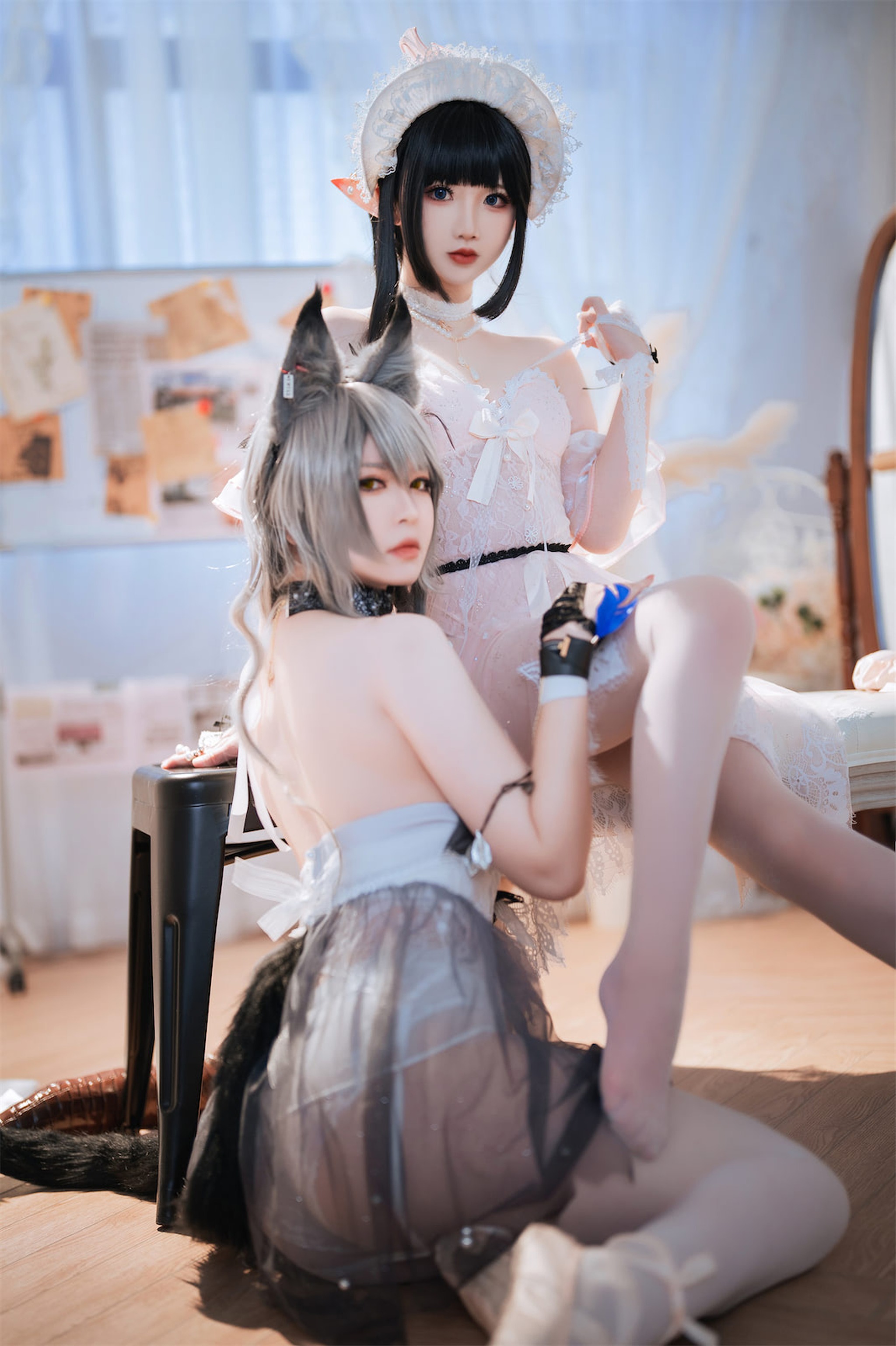 图片[1]-半半子 – NO.034 面饼仙儿-明日方舟-黑 x 森蚺[56P]-XikXak